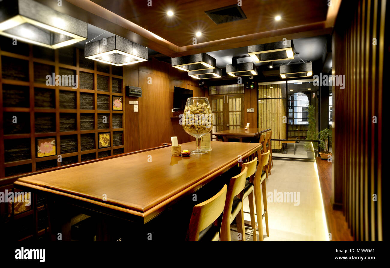 Wine bar design per dopo l'orario di lavoro per rekax Foto Stock