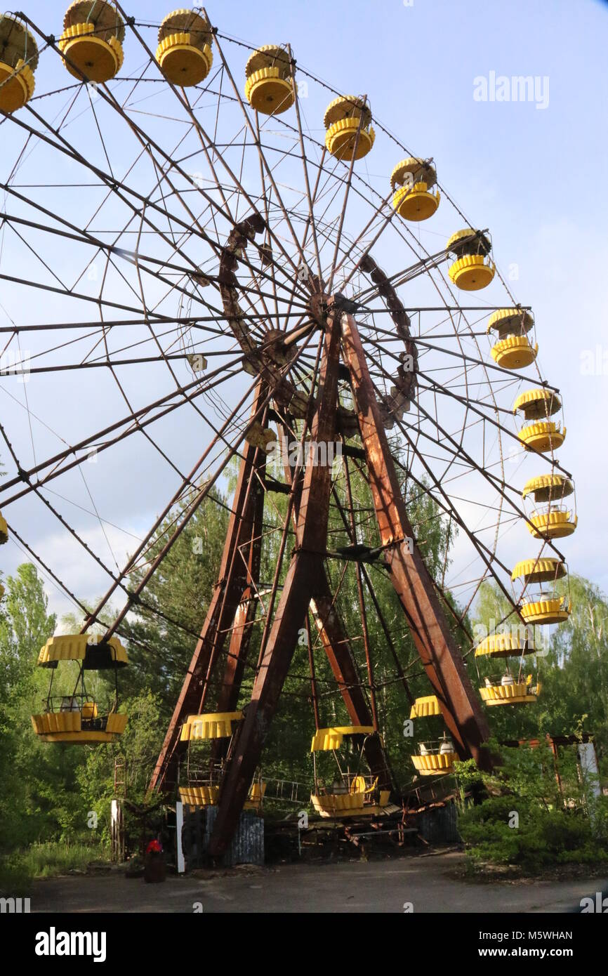 Ruota di ferri di Chernobyl Foto Stock