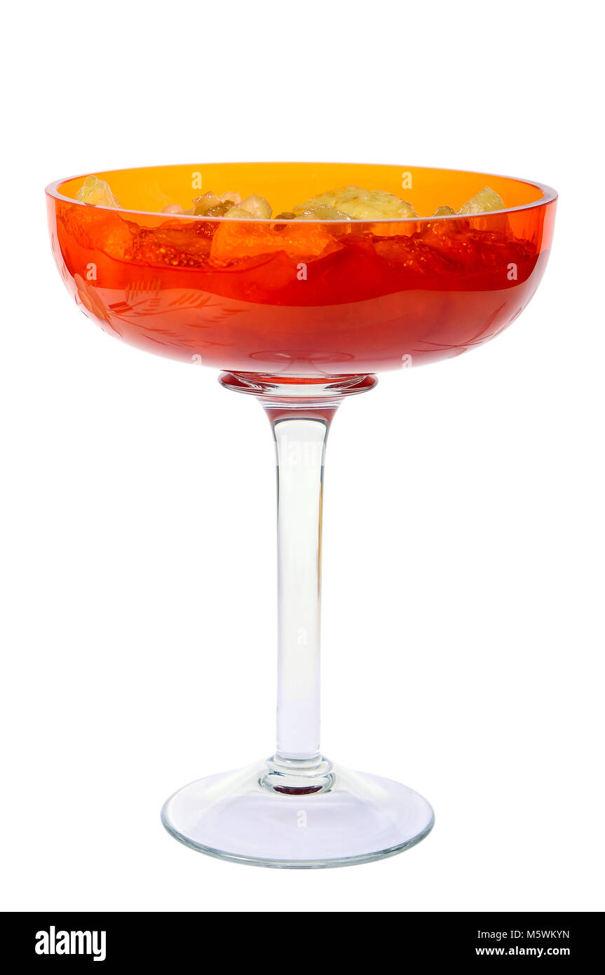 Bawl di vetro con la marmellata malico, isolato su sfondo bianco Foto Stock