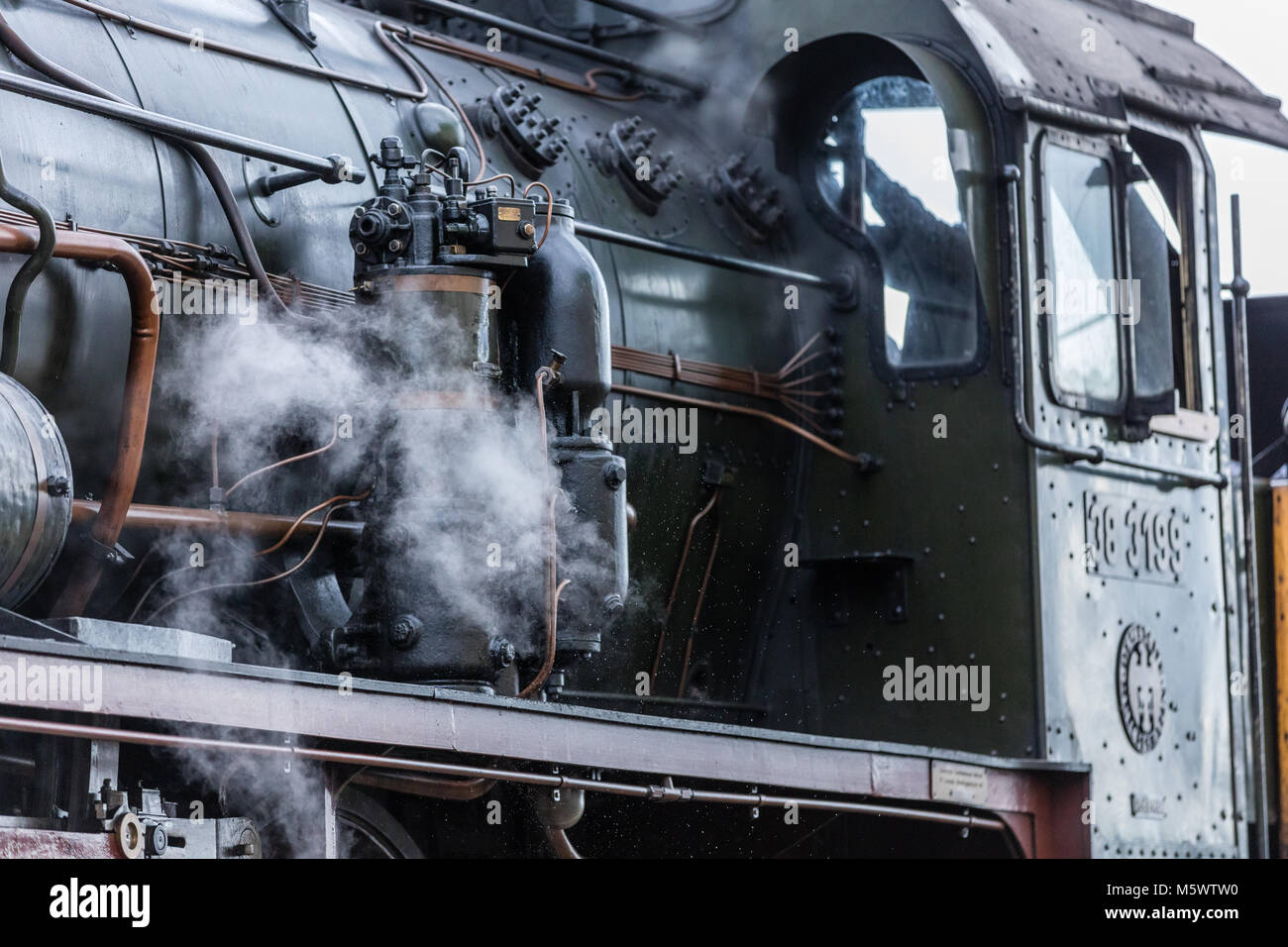 Locomotiva a vapore dettagli Foto Stock