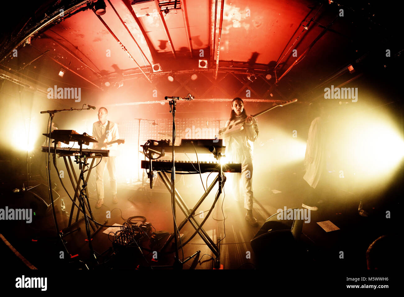 Barcellona - Nov 7: Jungle (indie soul funk band) eseguire in concerto presso il Razzmatazz Club il 7 novembre 2017 a Barcellona, Spagna. Foto Stock