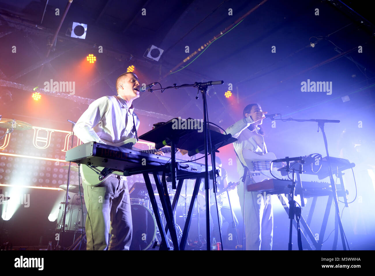 Barcellona - Nov 7: Jungle (indie soul funk band) eseguire in concerto presso il Razzmatazz Club il 7 novembre 2017 a Barcellona, Spagna. Foto Stock