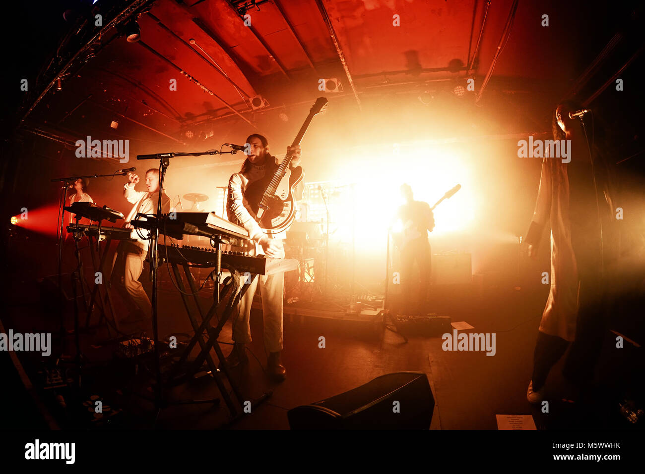 Barcellona - Nov 7: Jungle (indie soul funk band) eseguire in concerto presso il Razzmatazz Club il 7 novembre 2017 a Barcellona, Spagna. Foto Stock