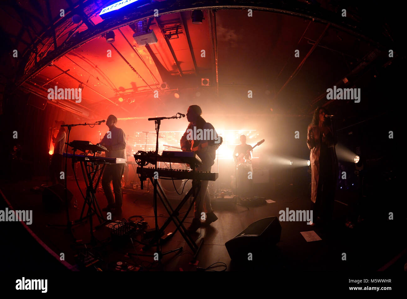 Barcellona - Nov 7: Jungle (indie soul funk band) eseguire in concerto presso il Razzmatazz Club il 7 novembre 2017 a Barcellona, Spagna. Foto Stock