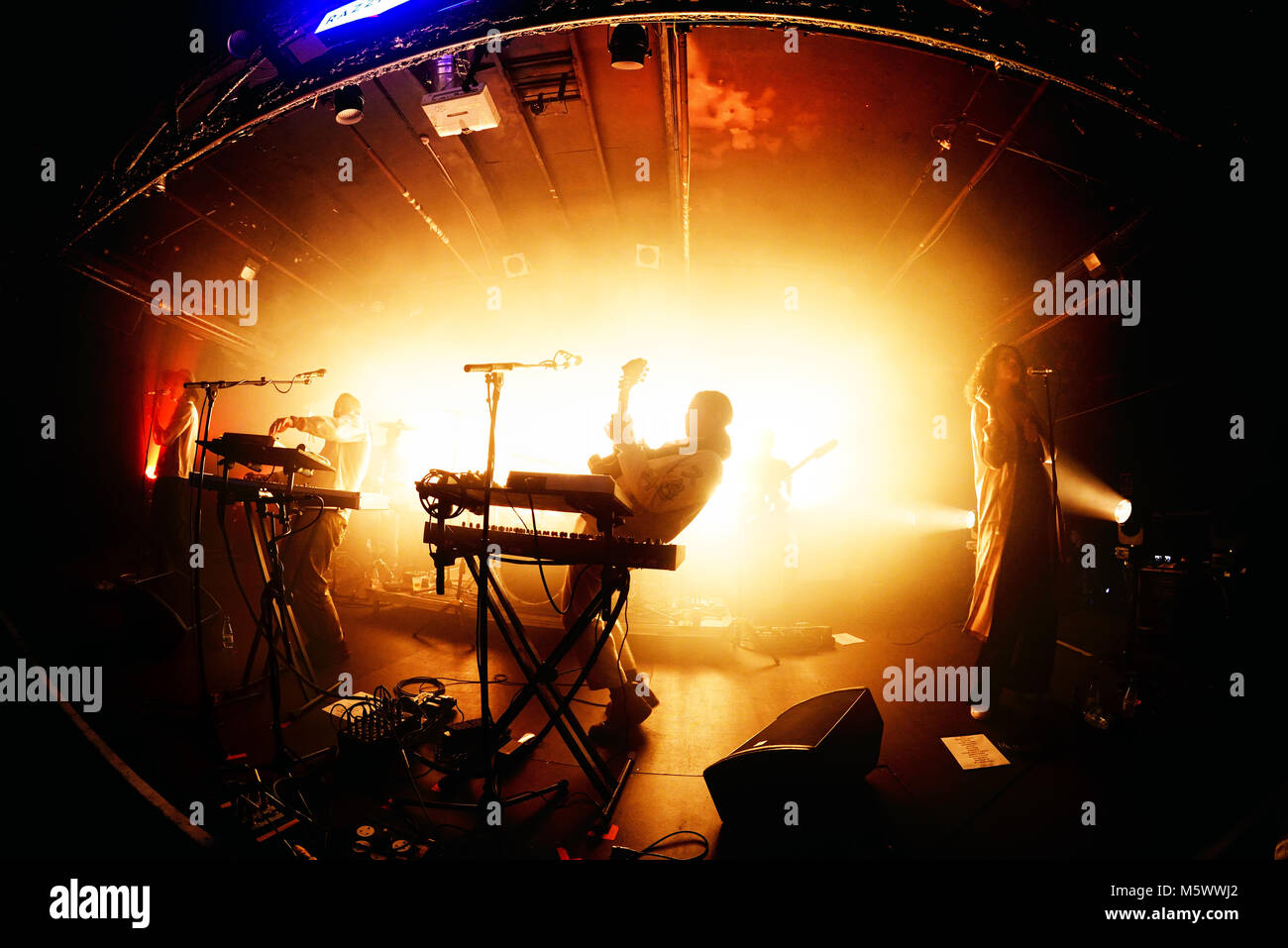 Barcellona - Nov 7: Jungle (indie soul funk band) eseguire in concerto presso il Razzmatazz Club il 7 novembre 2017 a Barcellona, Spagna. Foto Stock