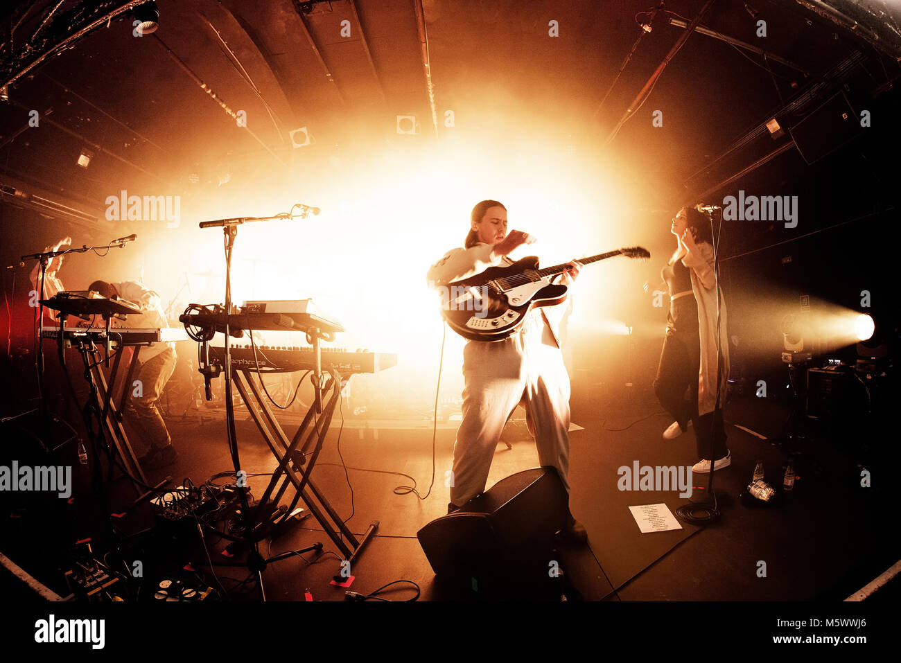 Barcellona - Nov 7: Jungle (indie soul funk band) eseguire in concerto presso il Razzmatazz Club il 7 novembre 2017 a Barcellona, Spagna. Foto Stock