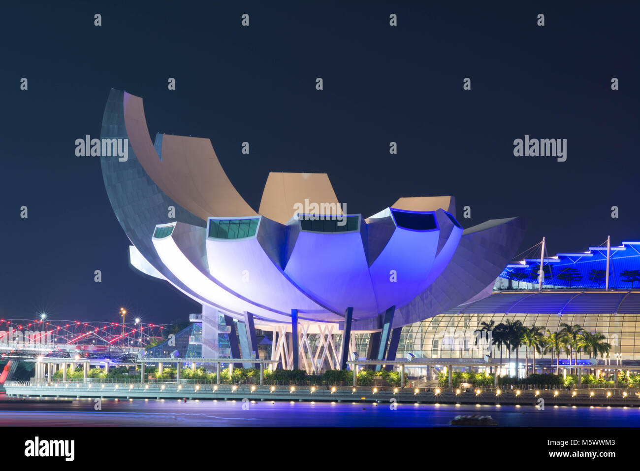 Il Marina Bay Sands e il Museo ArtScience. in Singapore Foto Stock