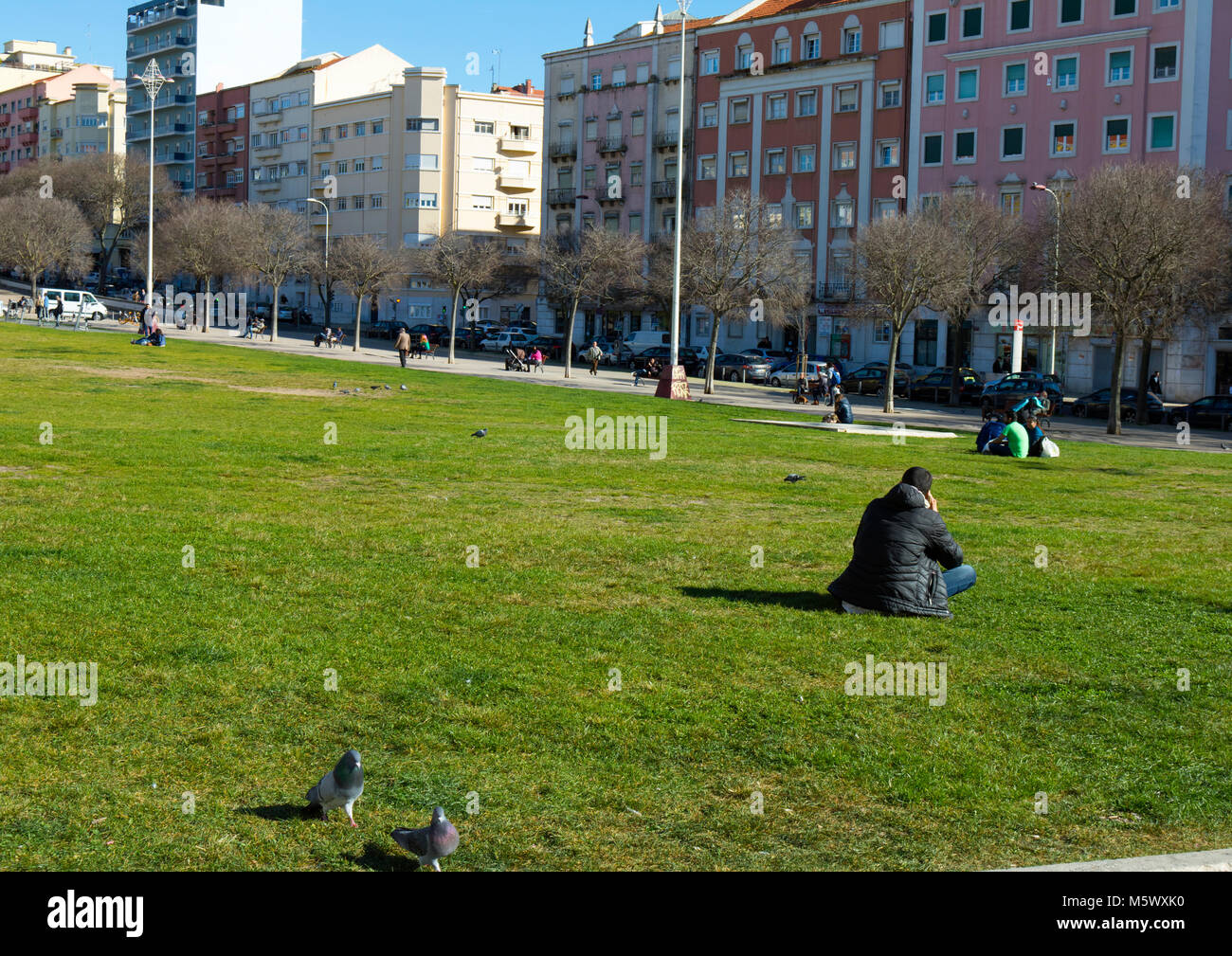 Il parco Alameda a Lisbona, Portogallo Foto Stock