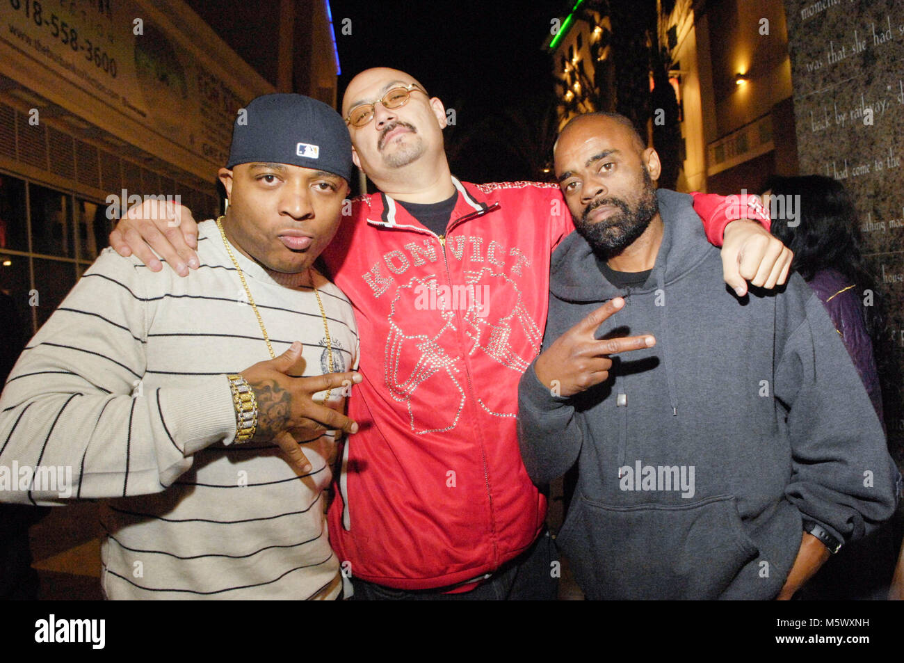 G-Unit rapper 40 Glocc, Bob Hernandez e Freeway Rick Ross ritratto su Novembre 11, 2009 a Los Angeles, California. Foto Stock