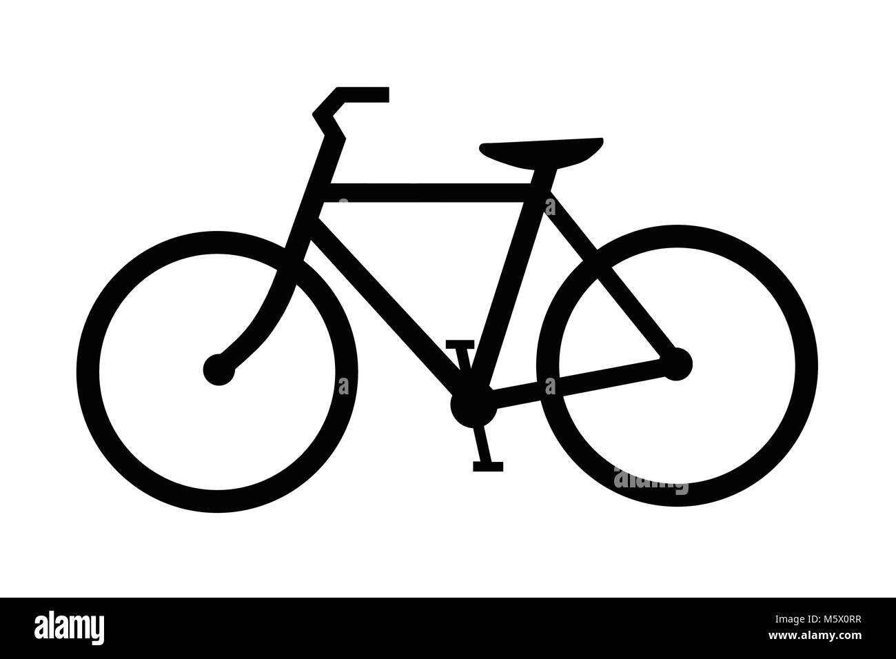 Nero silhouette bicicletta' Foto Stock