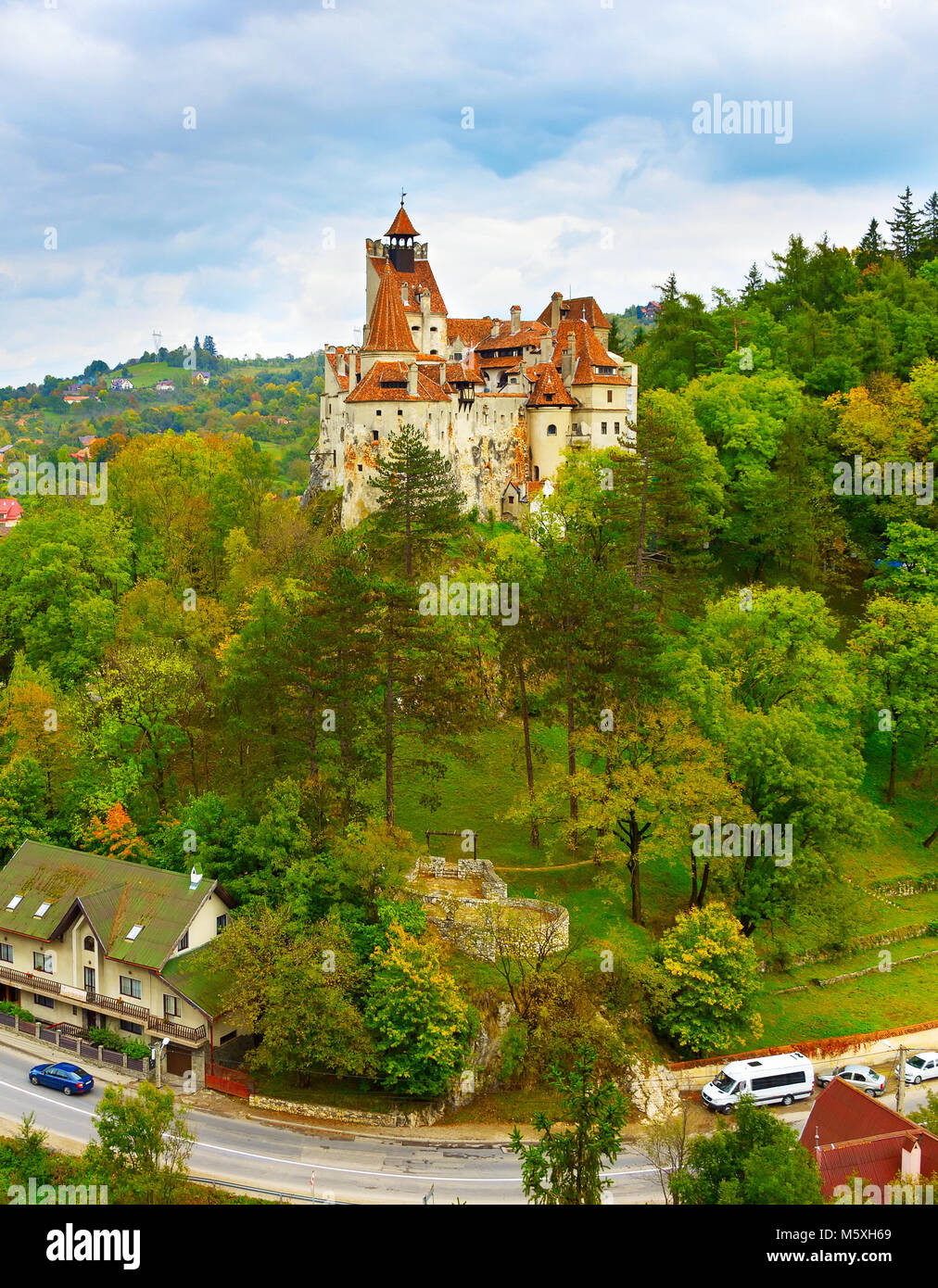 Famoso Castello di Bran, noto come il conte Dracula Castello. La Romania Foto Stock