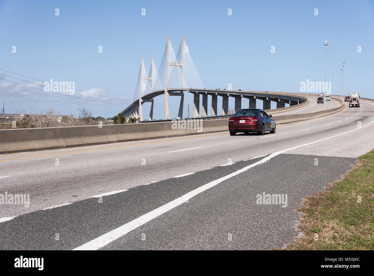 Il Sidney Lanier ponte in Georgia come visto lasciare Jekyll parco dello stato della Georgia NEGLI STATI UNITI Foto Stock