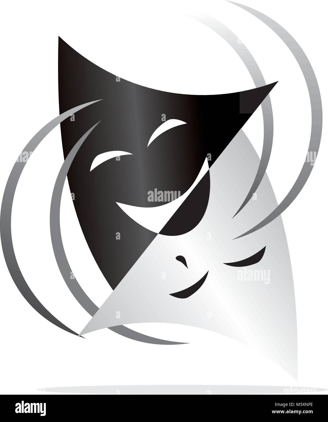 Maschera Teatrale Logo Design Template Vector Illustrazione Vettoriale