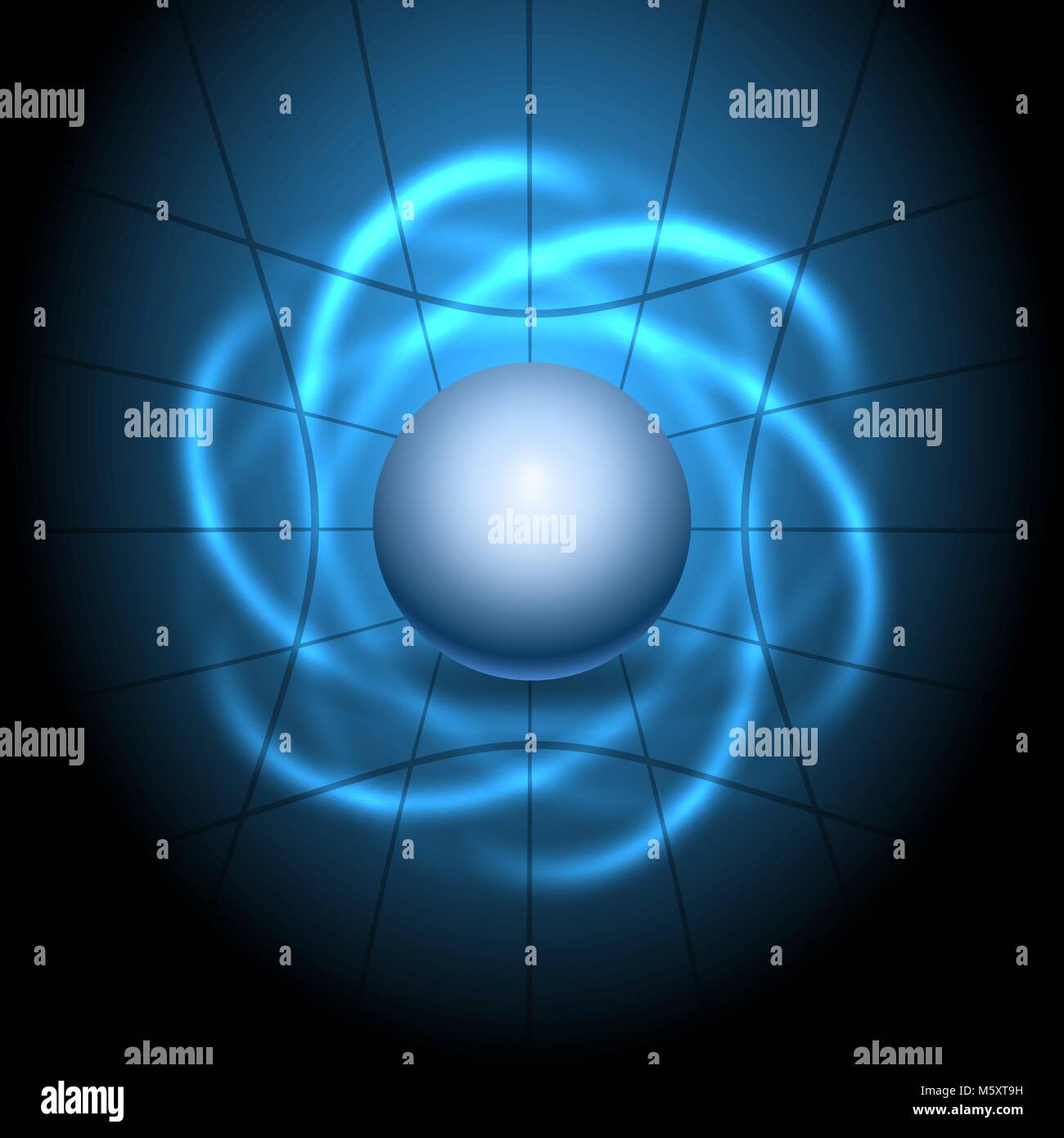 Luci incandescenti atom modello. Illustrazione Vettoriale. Illustrazione Vettoriale