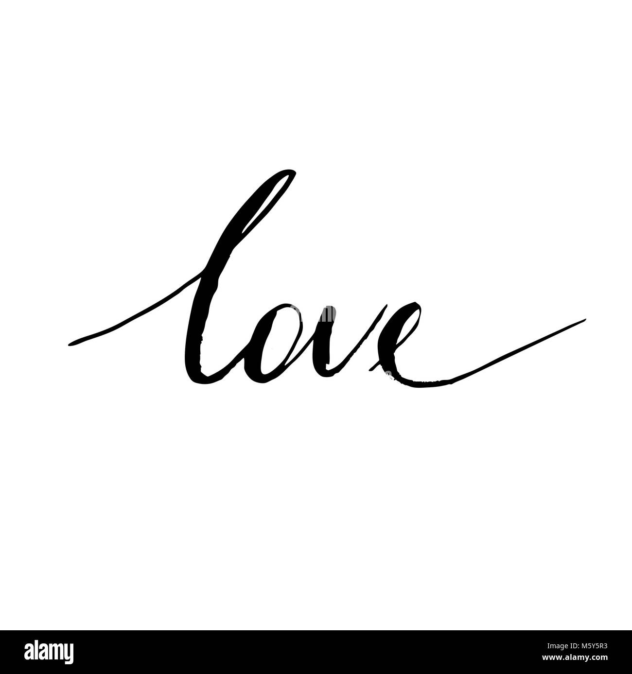 Vettore di freehand lettere amore testo scarabocchi, giorno di san valentino Illustrazione Vettoriale