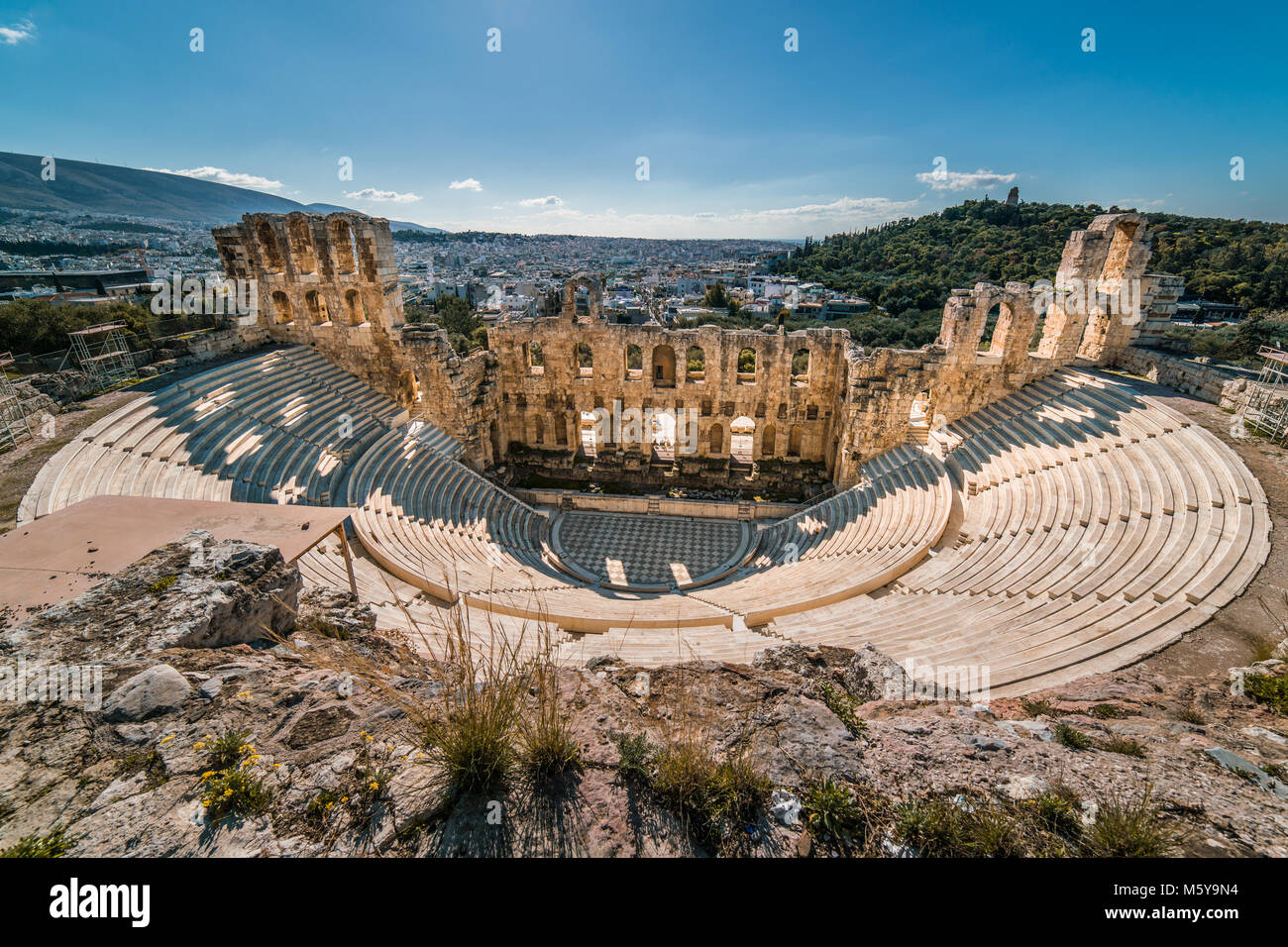 Teatro di Herodes Atticus, dell'Acropoli di Atene, Grecia Foto Stock