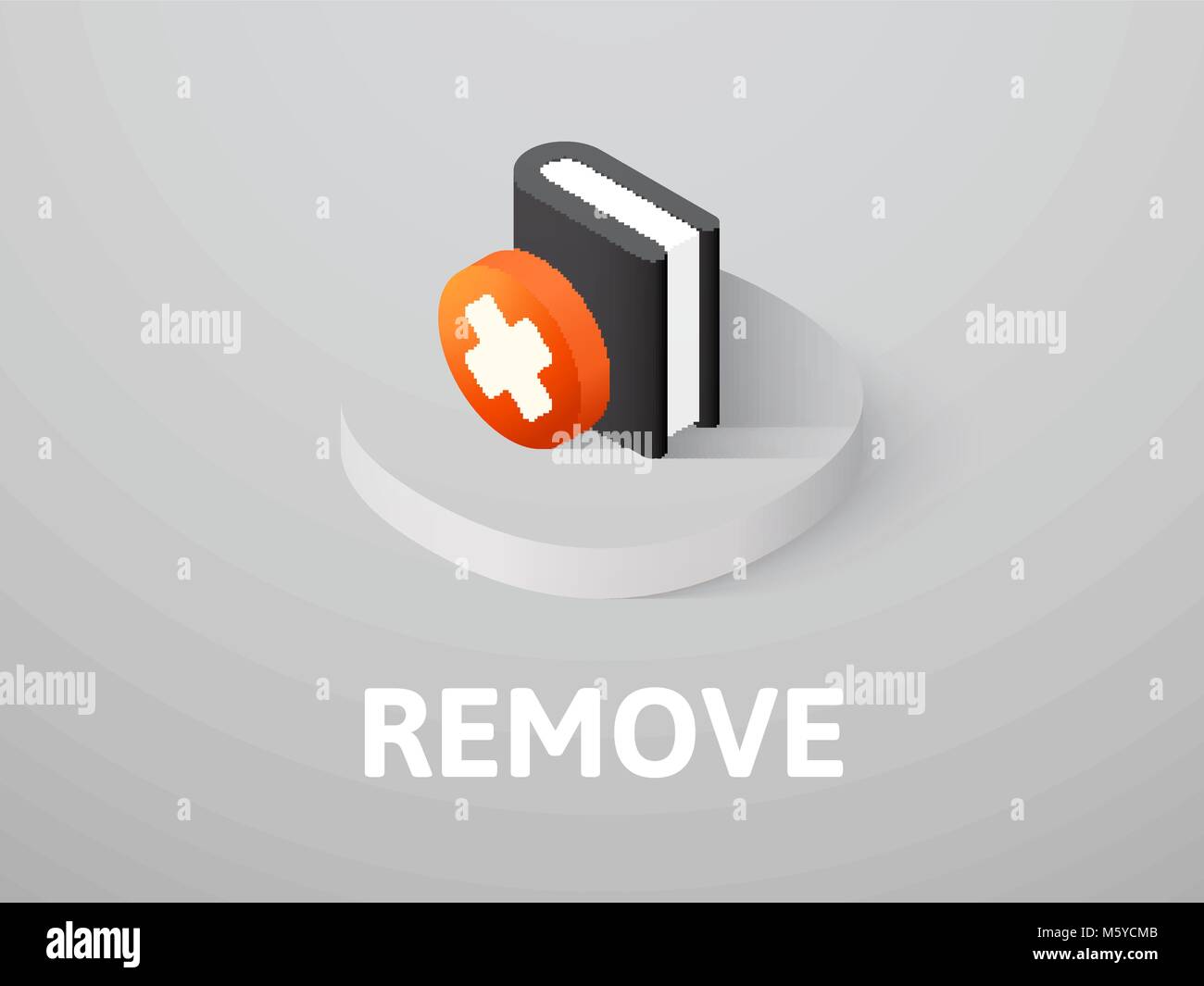 Rimuovere icona isometrica, isolata su uno sfondo colorato Illustrazione Vettoriale
