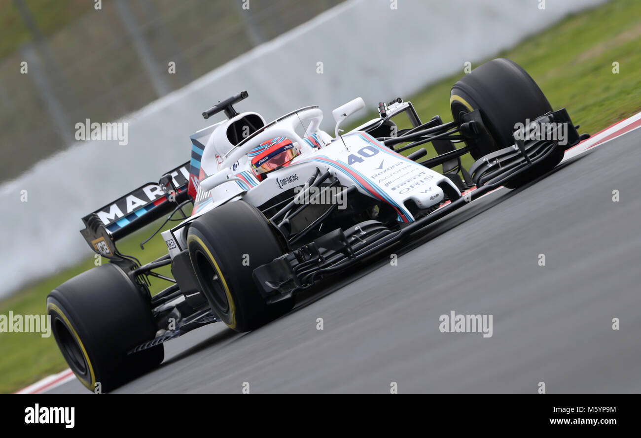 Williams Robert Kubica durante la due giorni di test pre-stagione sul circuito de Barcelona-Catalunya, Barcellona. Foto Stock