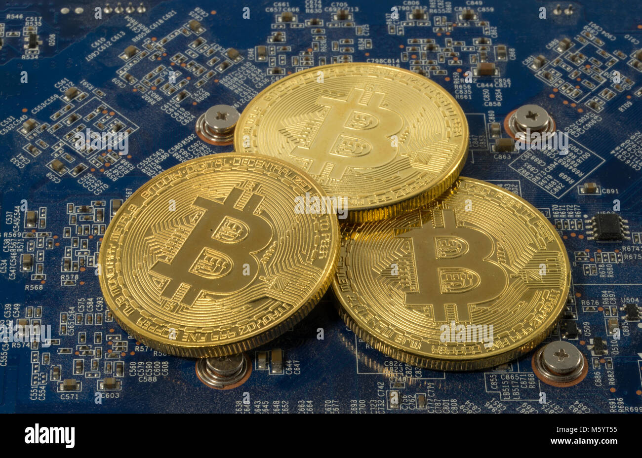 Bitcoin la cente di blockchain Foto Stock