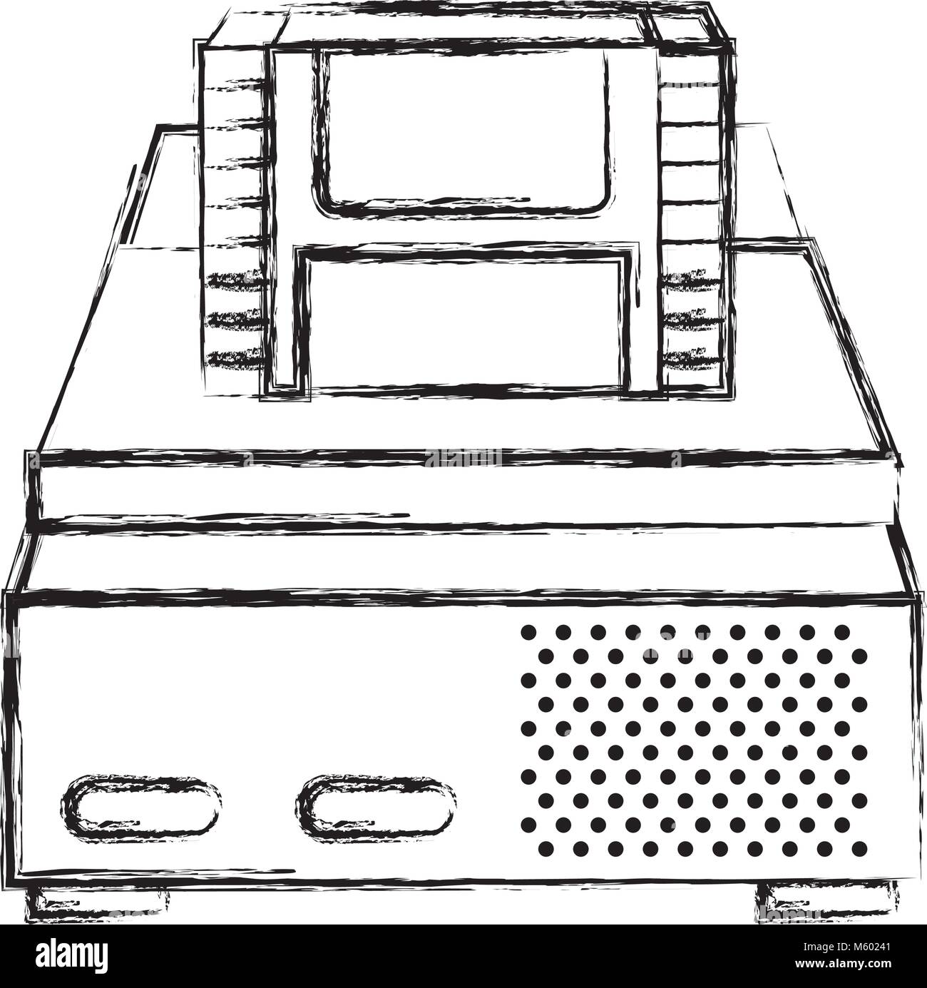 Retrò console video game e cassette Illustrazione Vettoriale