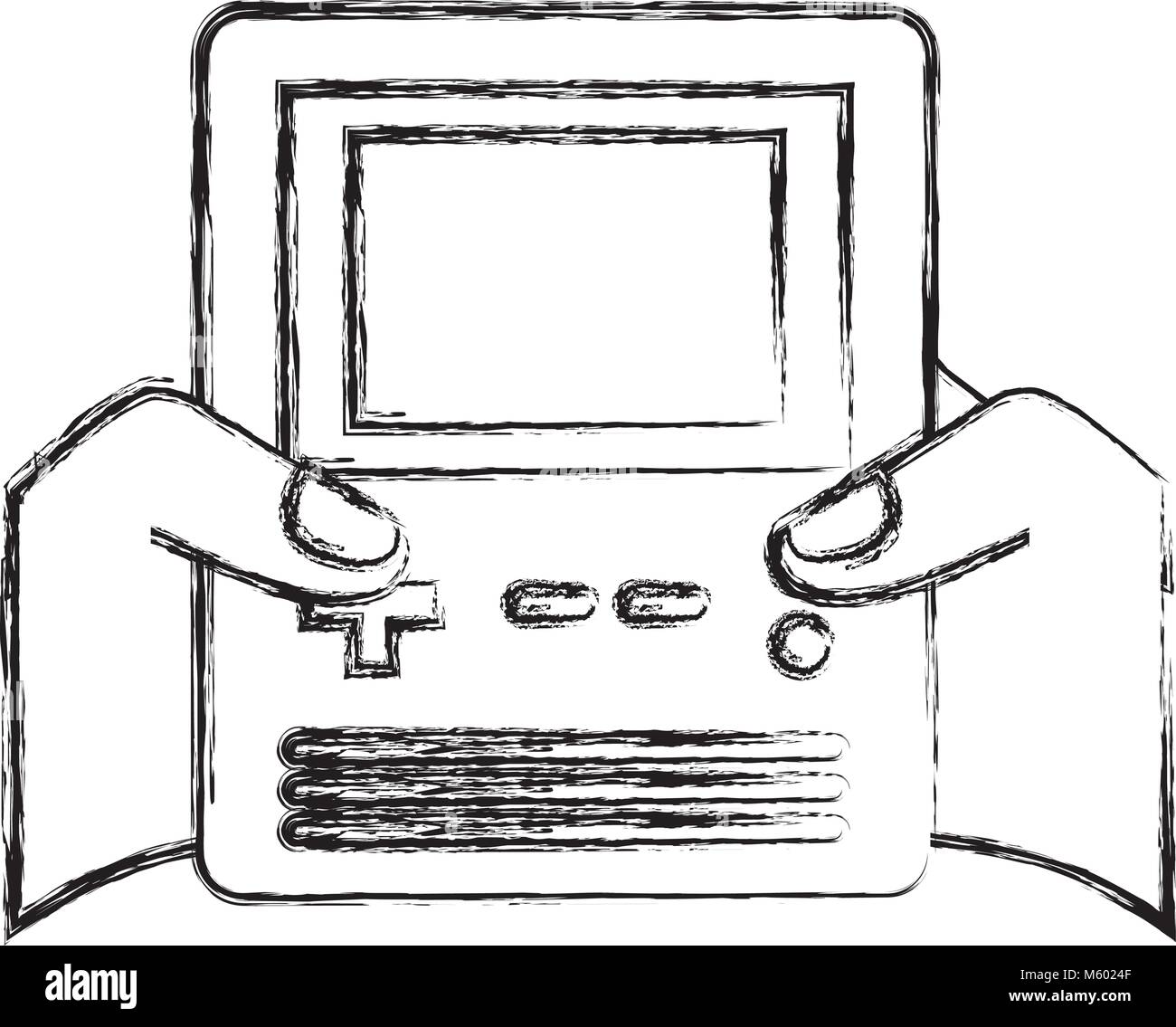 Mani retrò video della console di gioco Illustrazione Vettoriale