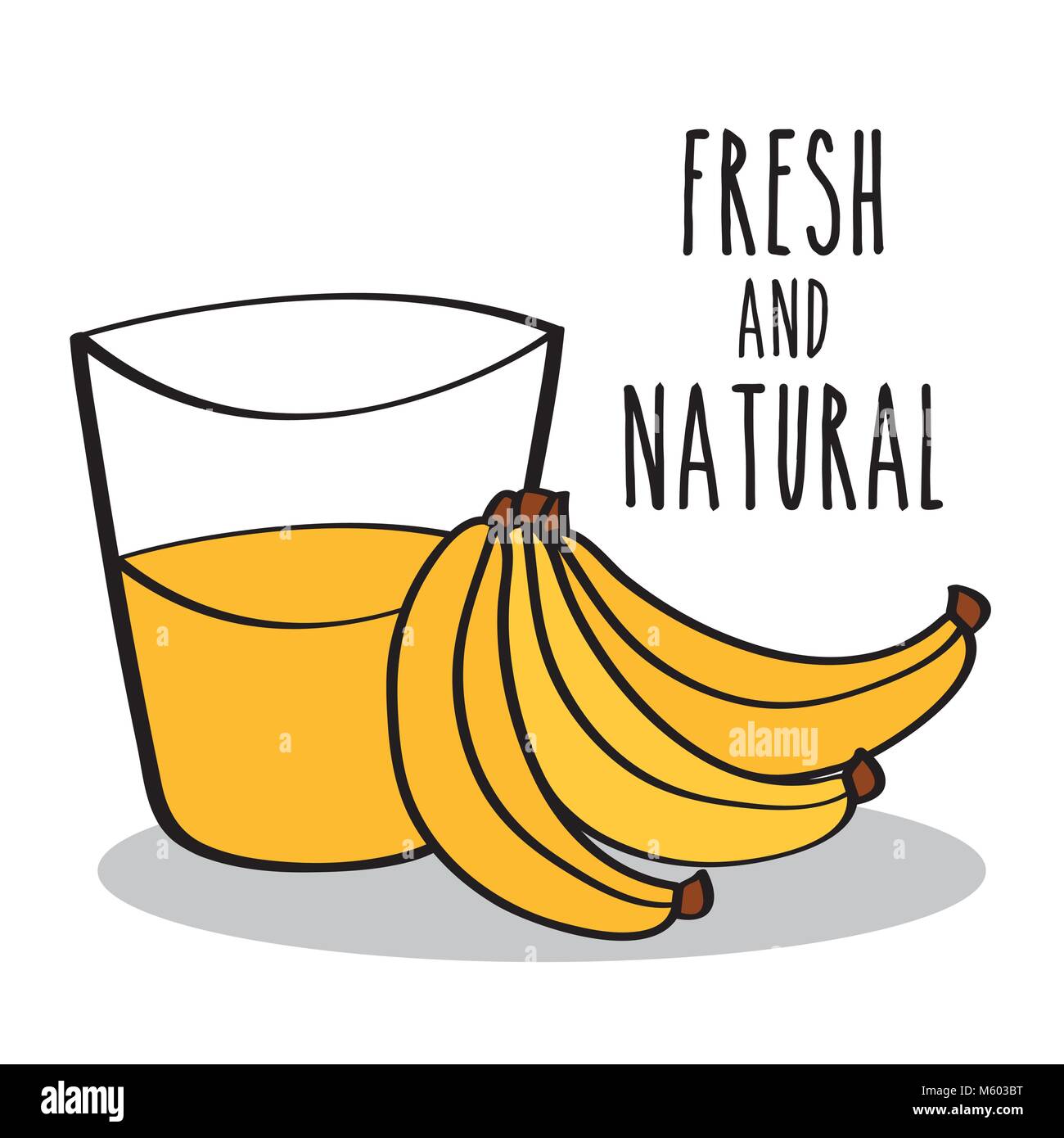 Banane frutta e succhi di frutta freschi e naturali Illustrazione Vettoriale