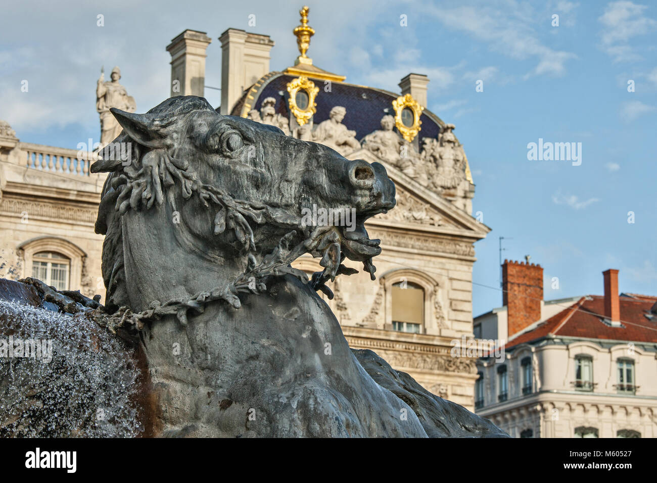 Fontana di bartholdi Lyon, Francia Foto Stock