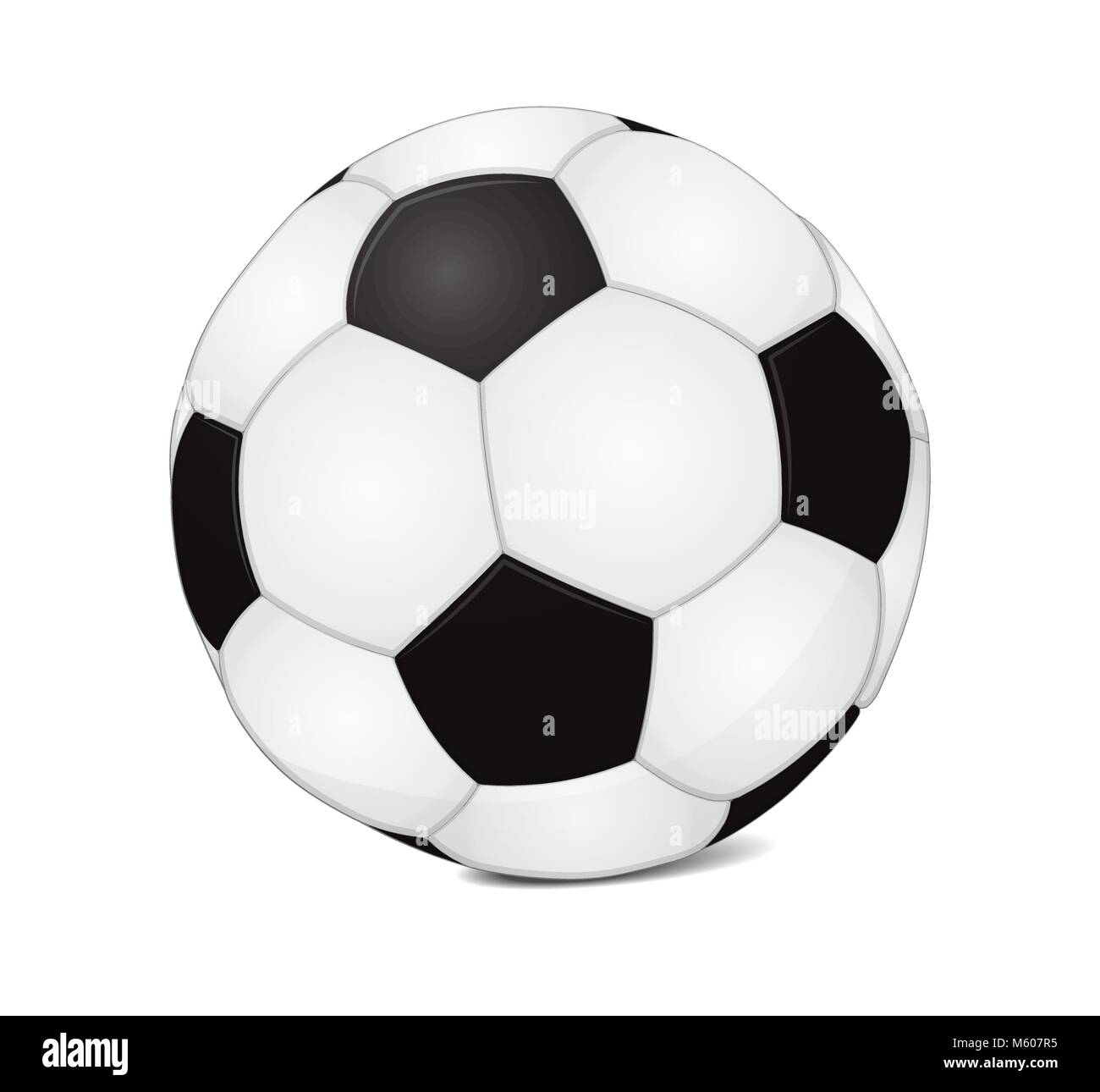 Realistico, ad alto dettaglio vector pallone da calcio con l'ombra. Illustrazione Vettoriale
