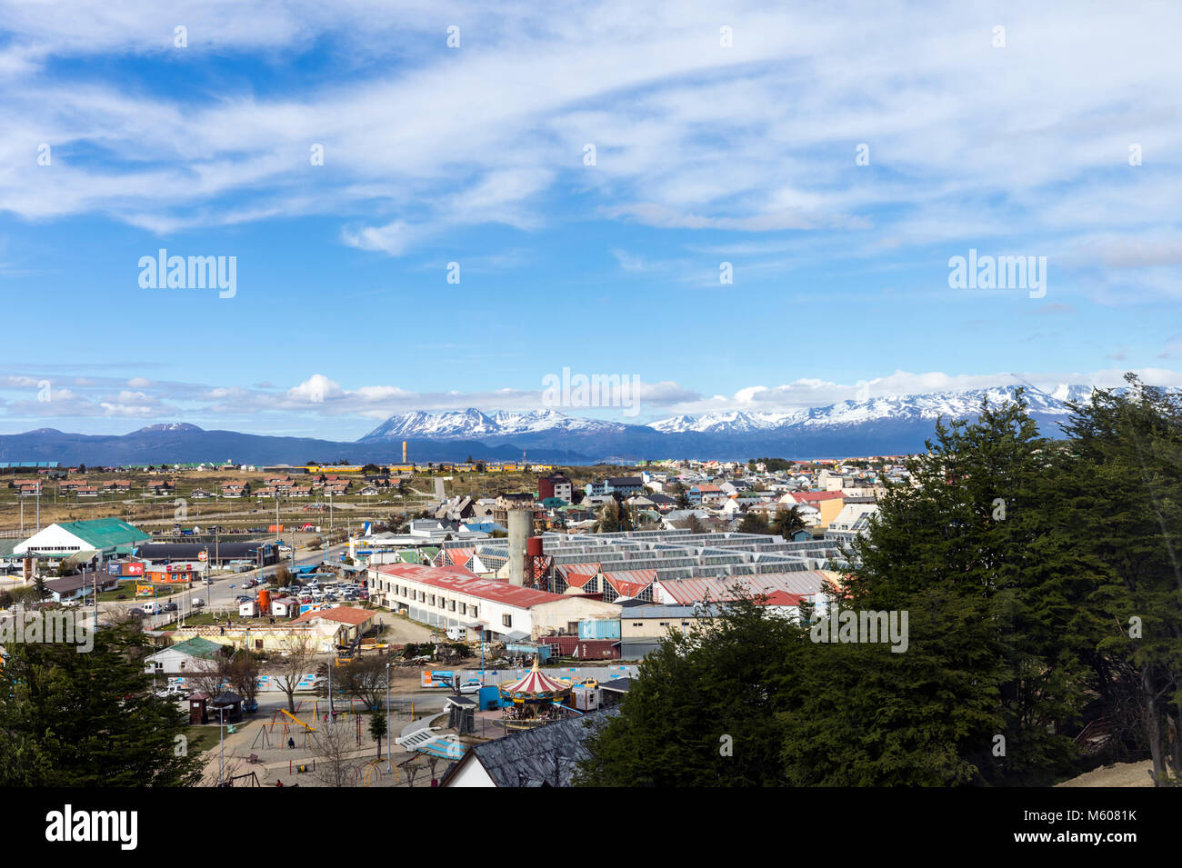 Vista di Ushuaia da Hotel Las Lengas; Ushuaia, Argentina Foto Stock