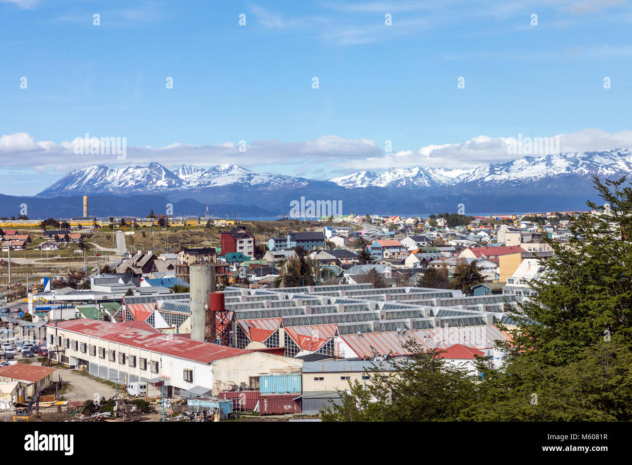 Vista di Ushuaia da Hotel Las Lengas; Ushuaia, Argentina Foto Stock