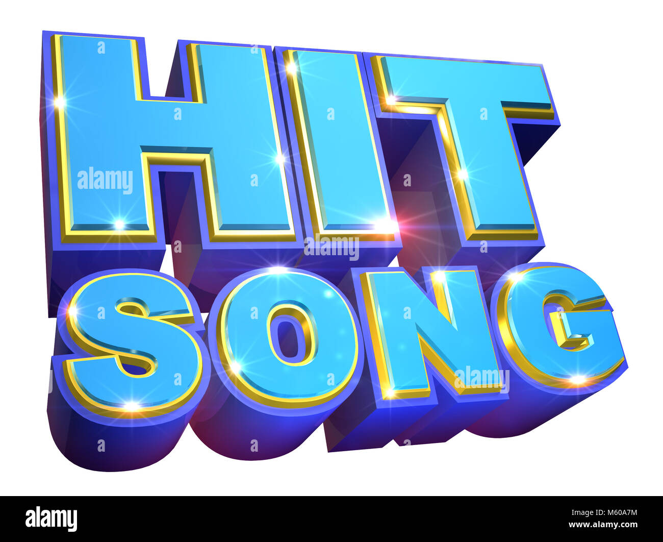 Blue hit song Logo - 3d illustrazione Foto Stock