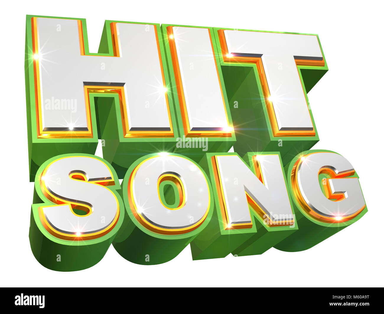 Shiny hit song logo - 3d illustrazione Foto Stock