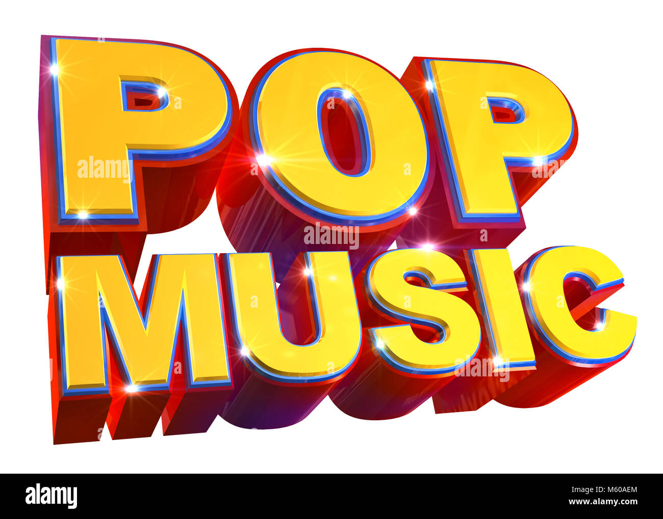 Colorato la musica Pop Logo - 3d illustrazione Foto Stock