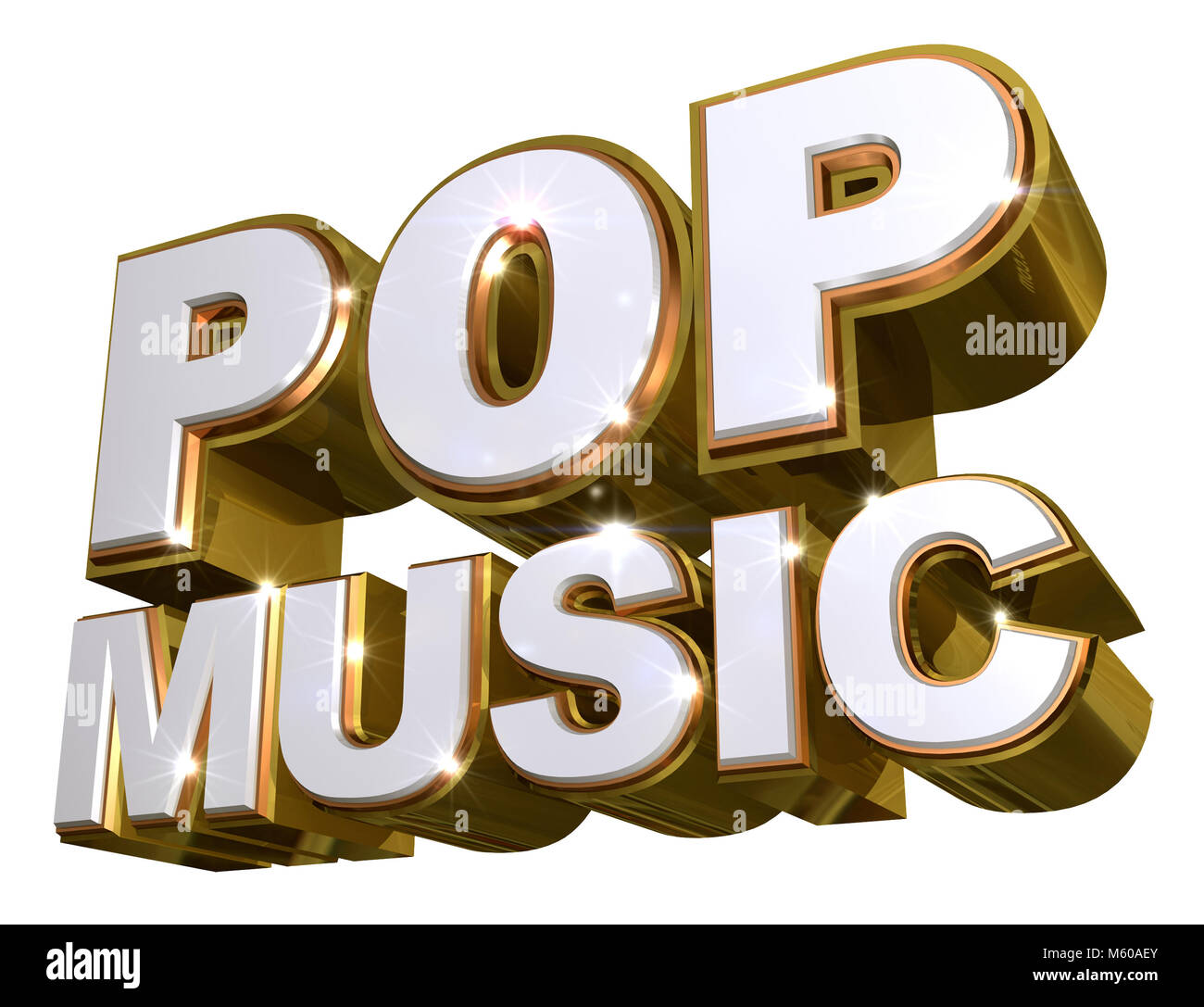 Golden musica Pop logo - 3d illustrazione Foto Stock