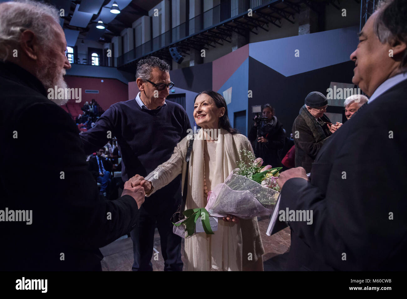 Palermo, Italia. 26 Febbraio, 2018. Carla Fracci, mondo famoso ballerino a Palermo per un convegno sulla cultura organizzato dalla CGIL. Credito: Antonio Melita/Pacific Press/Alamy Live News Foto Stock