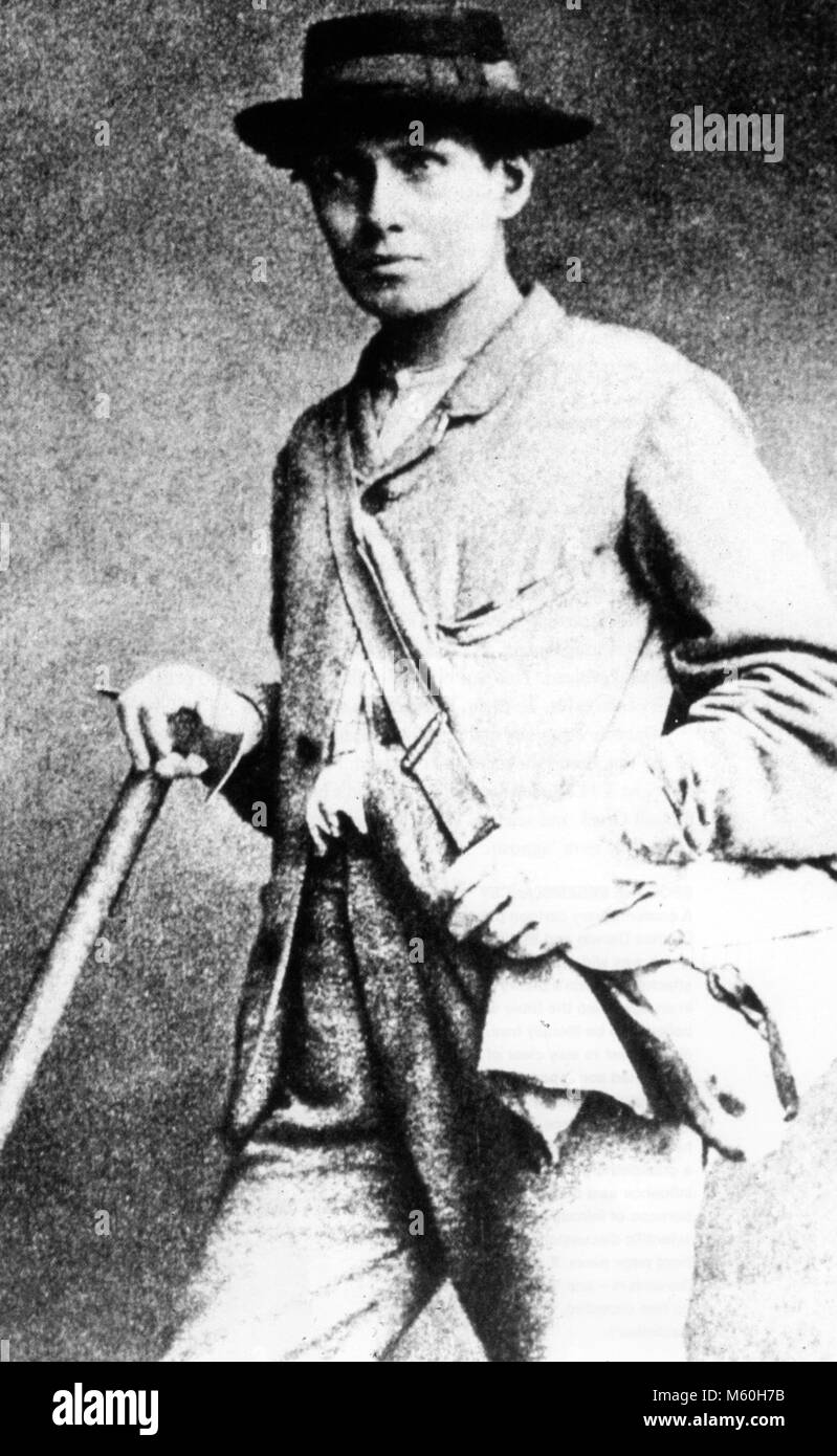 EDWARD WHYMPER (1840-1911), scrittore inglese e alpinista che ha effettuato la prima ascensione del Cervino nel 1865. Foto Stock