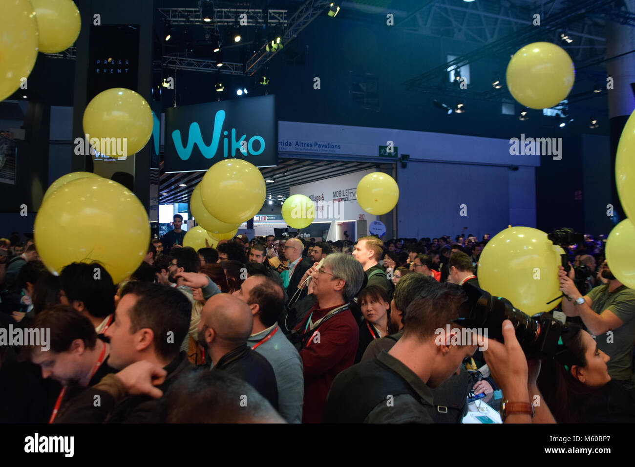 Barcellona, Spagna.26 Febbraio, 2018. Parte dell'atmosfera da Wiko evento stampa al MWC 2018. Credito: Jovana Kuzmanović/Alamy Live News Foto Stock