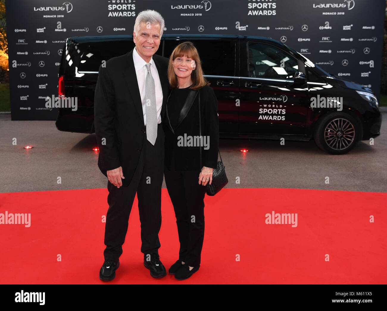 Monte Carlo, Monaco. Il 27 febbraio, 2018. Marco Spitz (Laureus Academy Membro) con Ehefrau. GES/ Allgemein/ Laureus World Sports Awards 2018: Preisverleihung, 27.02.2018 Allgemein: Laureus World Sport Awards 2018: cerimonia di premiazione, Monaco, 27 febbraio 2018 |utilizzo del credito in tutto il mondo: dpa/Alamy Live News Foto Stock