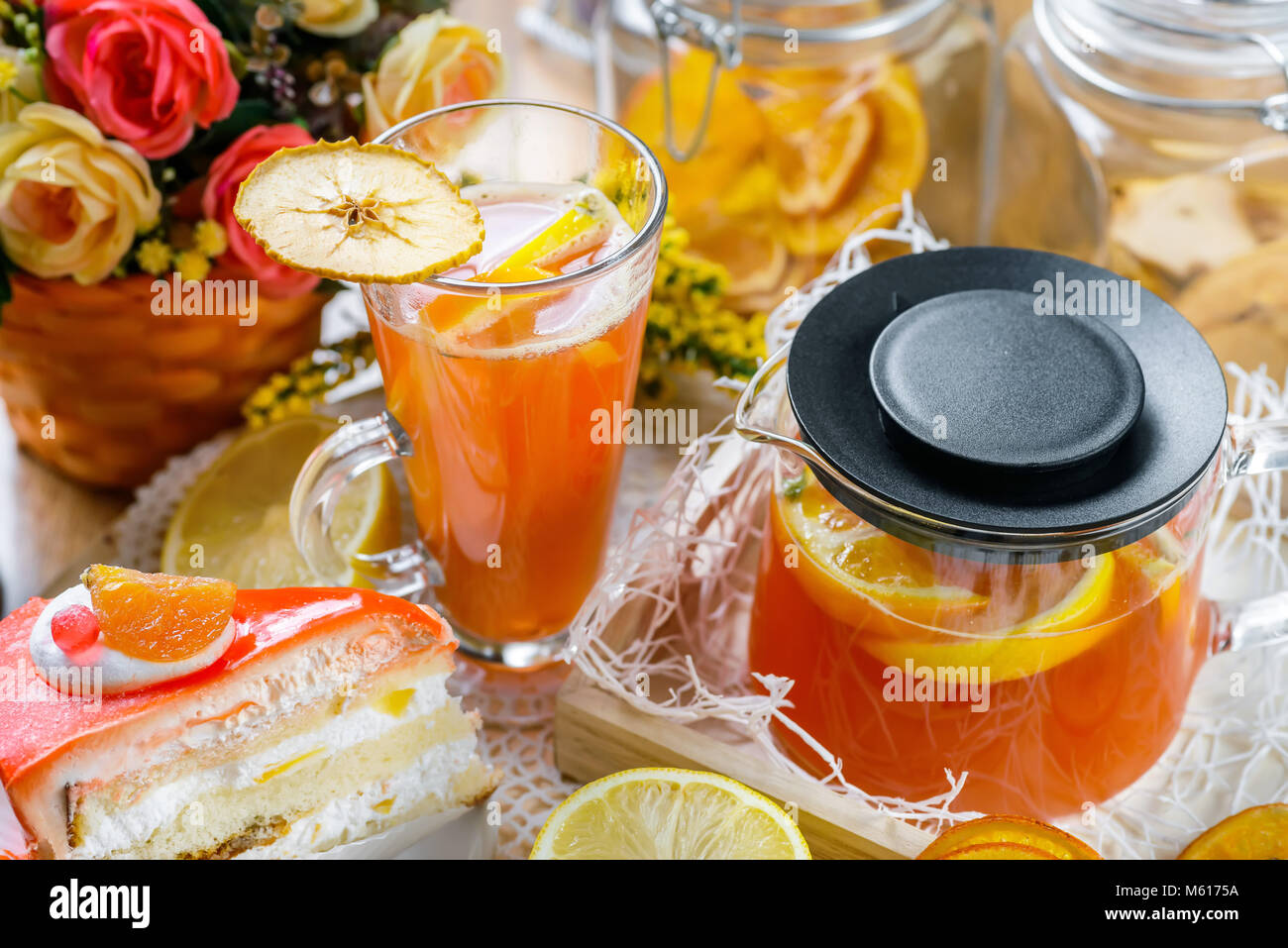 Herbal berry tea Foto Stock