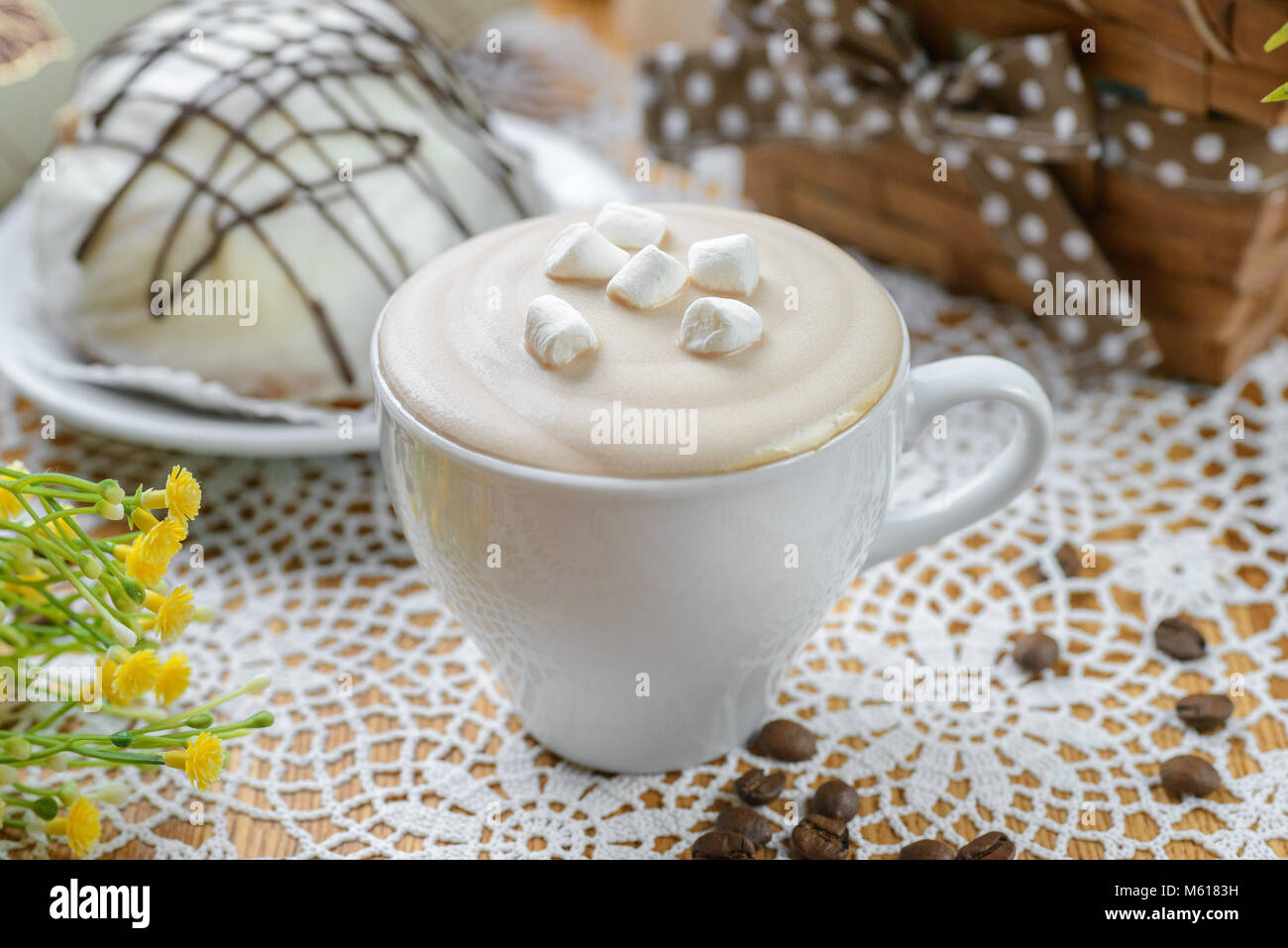 Glace caffè con marshmallow Foto Stock