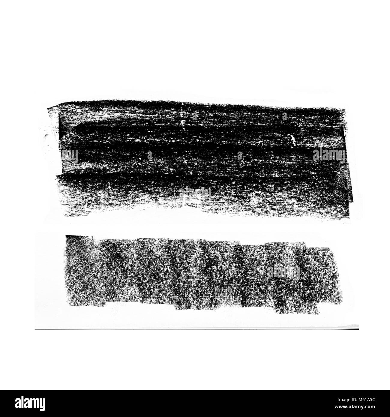 Evidenziare nero a strisce, banners disegnato con un gessetto, matite di grafite. Elegante evidenziare elementi di design. Foto Stock