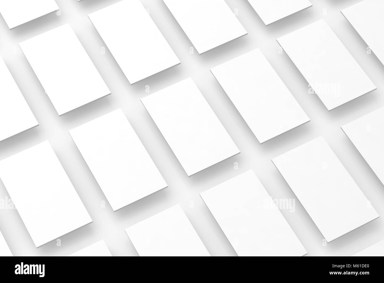 Blank rettangoli bianchi campo per la progettazione di un sito web mockup, percorso di clipping, rendering 3d. Lo schermo dello smartphone interfaccia app mock up. Sito web del modello di interfaccia utente bro Foto Stock