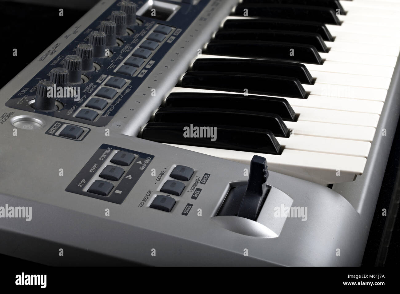 Tastiera MIDI in music studio Foto Stock