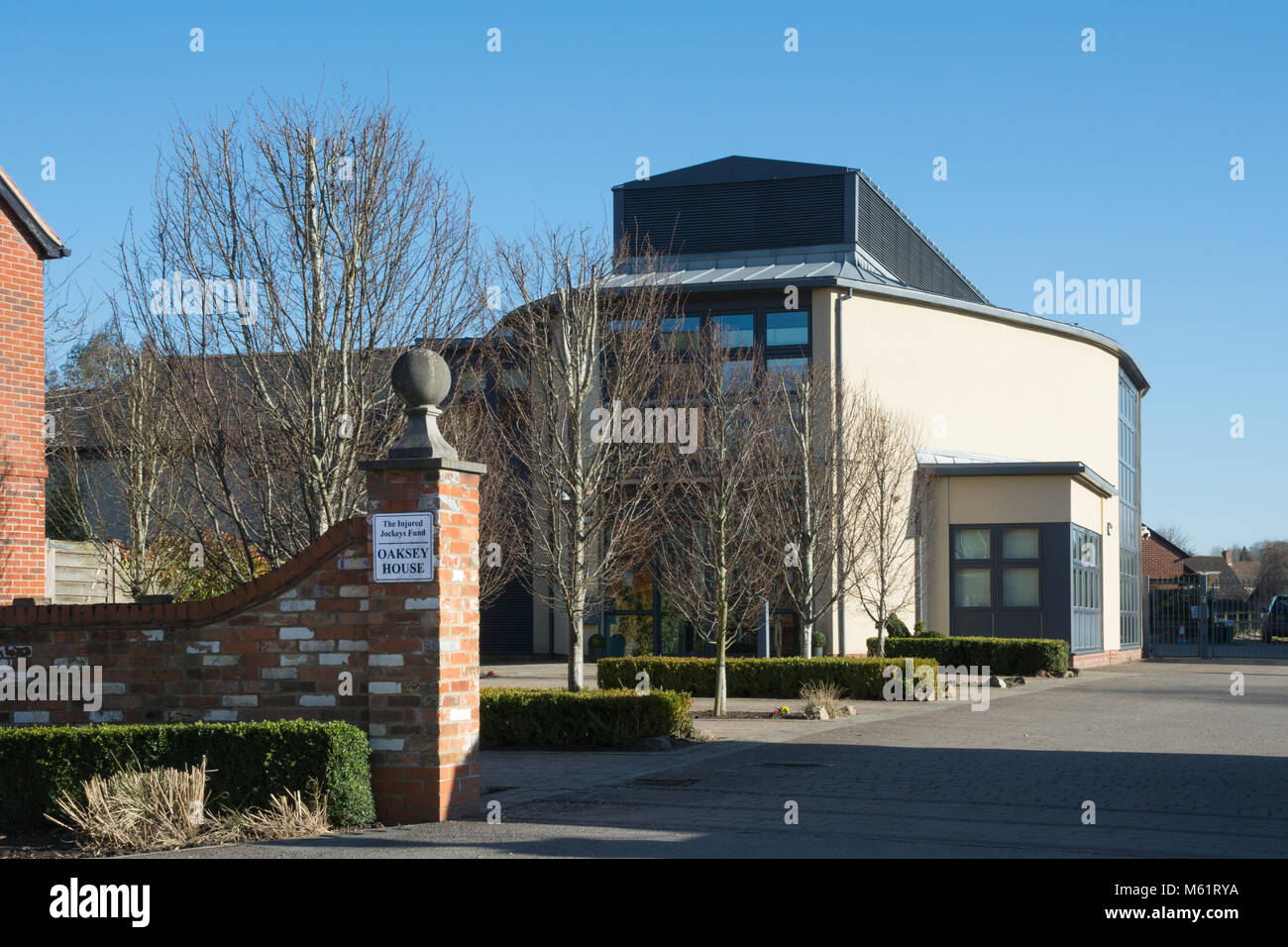 Oaksey House, un centro di riabilitazione per feriti fantini, nel villaggio di Lambourn in Berkshire, Regno Unito Foto Stock