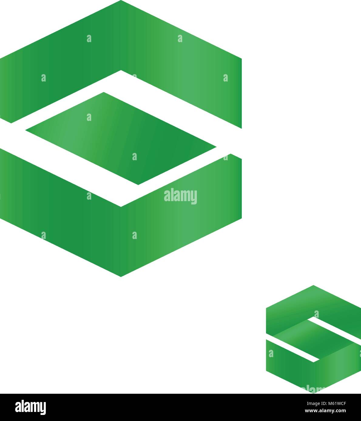 La lettera S, astratta delle finanze del logo aziendale, esagonali verdi forma vettoriale, logotipo modello. Illustrazione Vettoriale