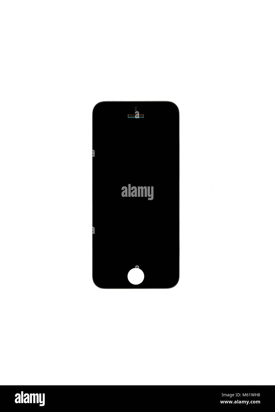 Una vista di una schermata dello smartphone senza una telecamera su un  bianco sfondo isolato Foto stock - Alamy