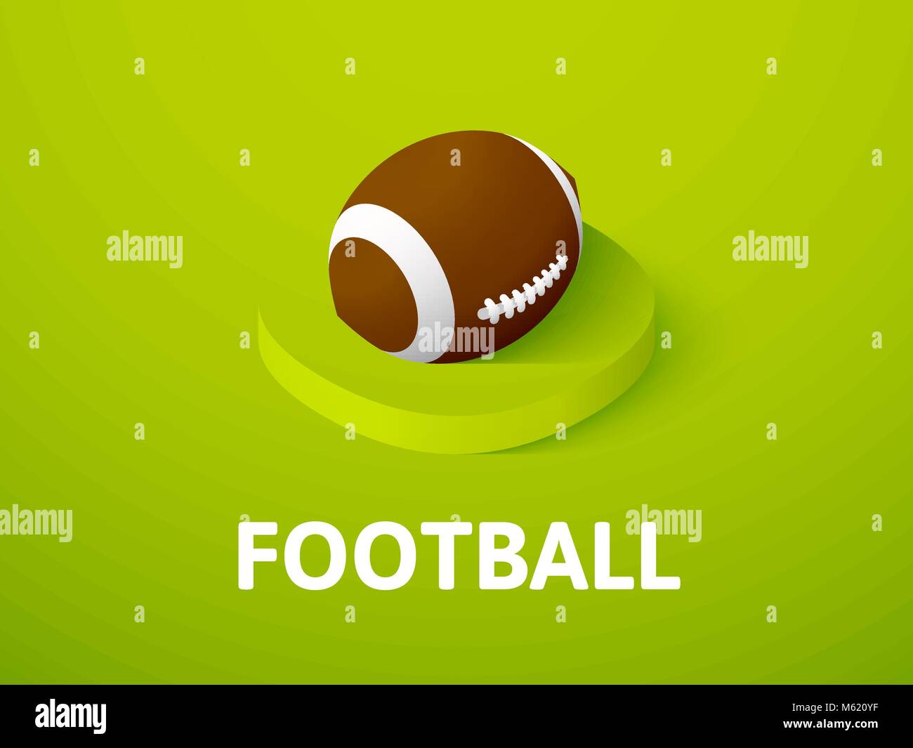 Football Icona isometrica, isolata su uno sfondo colorato Illustrazione Vettoriale