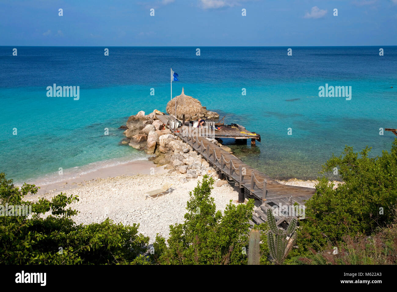 Imbarcadero di Habitat Resort Curacao, Curacao, Antille olandesi, dei Caraibi Foto Stock