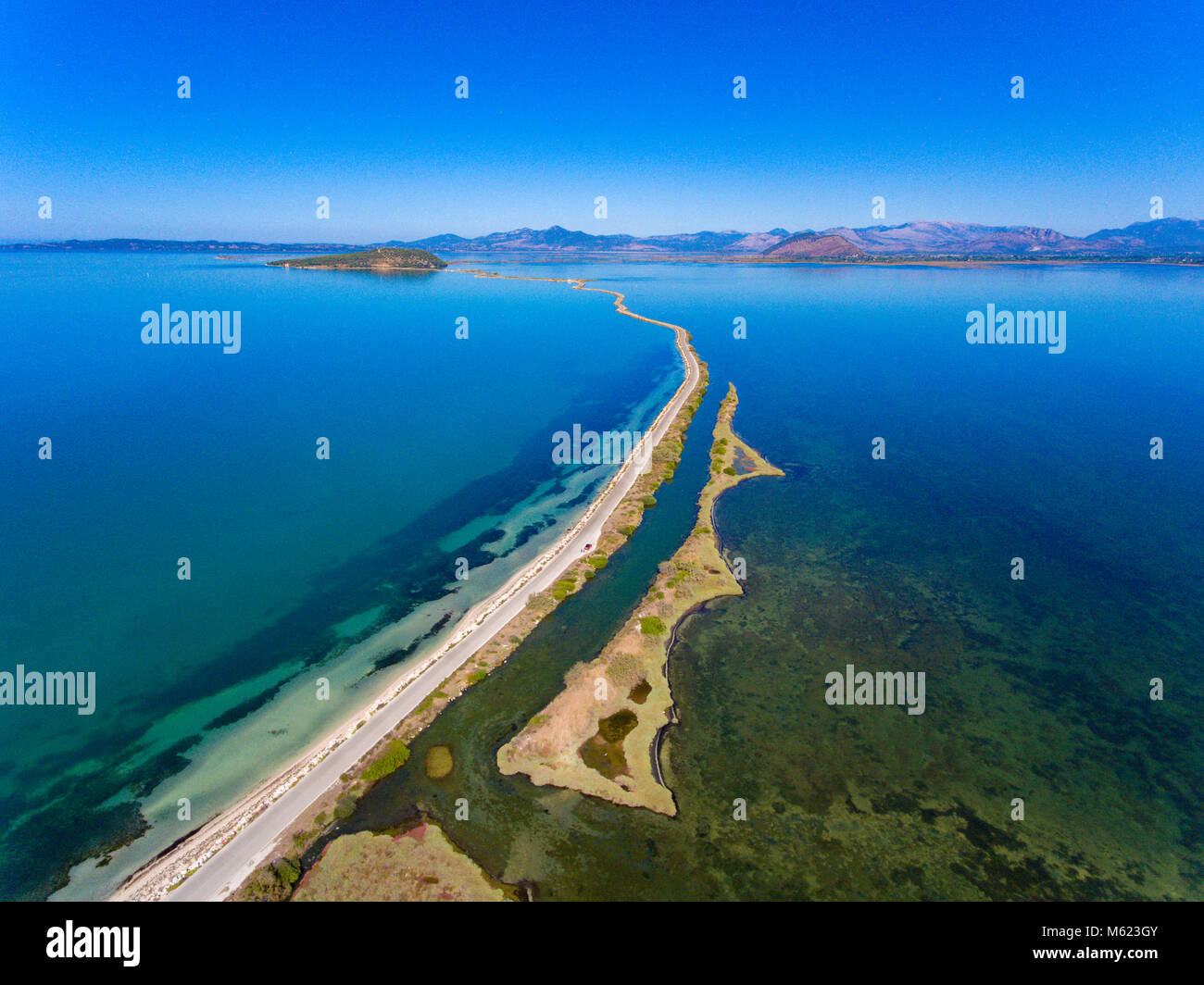 Parco nazionale di Amvrakikos zone umide e Limnothalassa Laguna Grecia Foto Stock