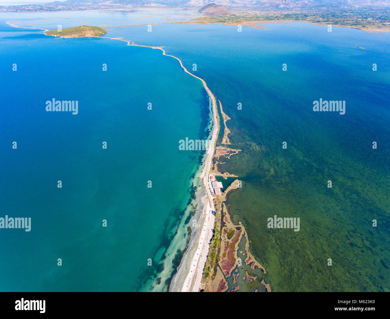 Koronisia delta e villaggio nella regione di Arta Grecia Foto Stock